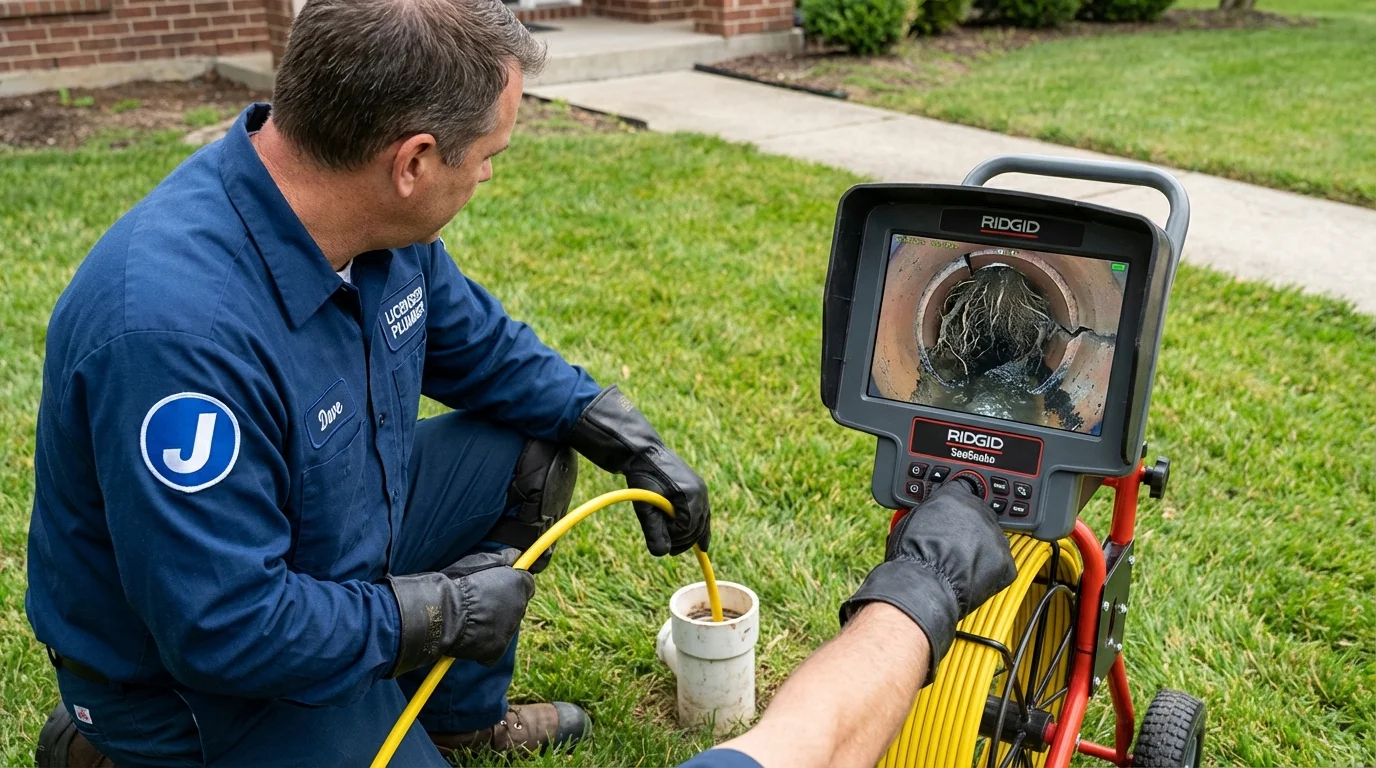 Sewer camera inspection being performed by Johns Plumbing LLC in Pearl River