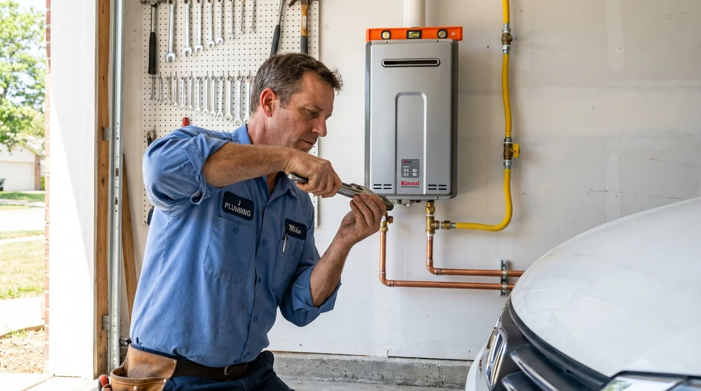 Tankless water heater installation by a Johns Plumbing LLC plumber in Pearl River